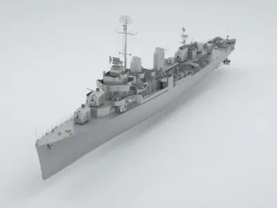 USS Kidd Destroyer DD-661 3D model