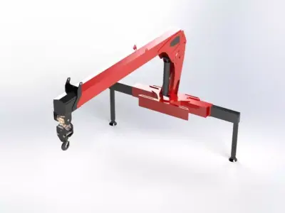 Real Scale Hydraulic Crane Arm 3D Model for Industrial Use 3D model