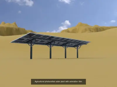 Agricultural photovoltaic solar plants Animated versions 3D Model Pack
