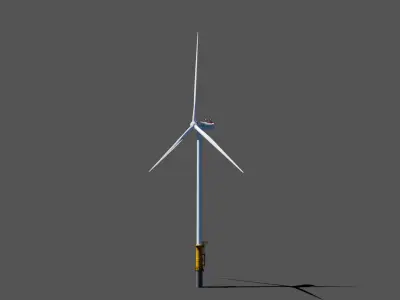 Offshore wind turbine 235 m radius Free 3D model