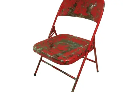 Metal Chair Low-poly 3D model