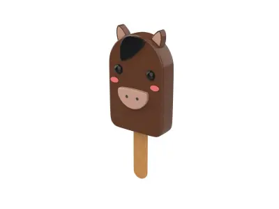 Cartoon Horse Ice Cream Cute Low-poly 3D model