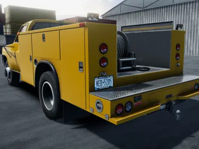 80s Service Truck unity asset Low-poly 3D model