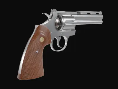 Colt Python Revolver Low-poly 3D model