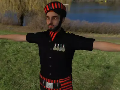 Indian commando Low-poly 3D model