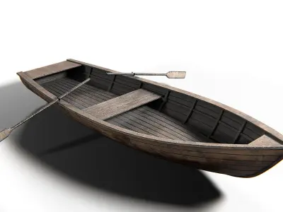 Boat Wooden PBR Low-poly 3D model