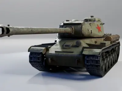 Low Poly IS-2 Soviet Heavy Tank Low-poly 3D model