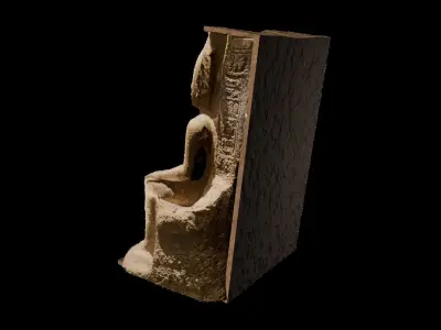 photo scanned Ancient Egyptian statue of a couple 3D model
