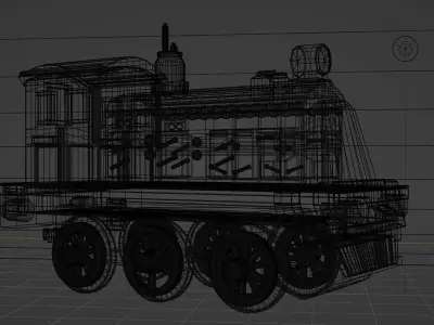 Green lokomotive 3D model