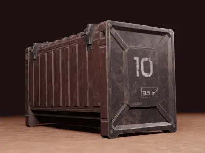 Sci-Fi Mining Container Free low-poly 3D model