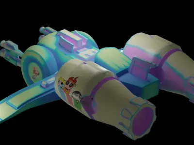Toon GameReady Rocket Low-poly 3D model