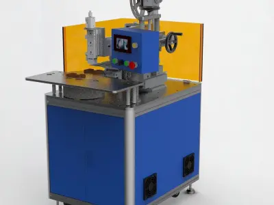 Double station rotary labeling machine 3D model