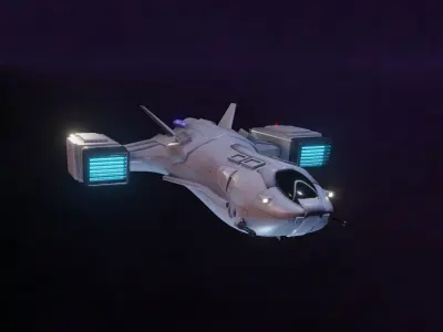 Space fighter Low-poly 3D model by PixMoDream