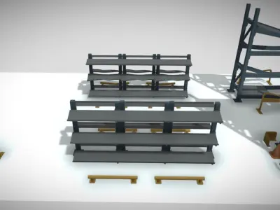 Low Rack pack Low-poly 3D model