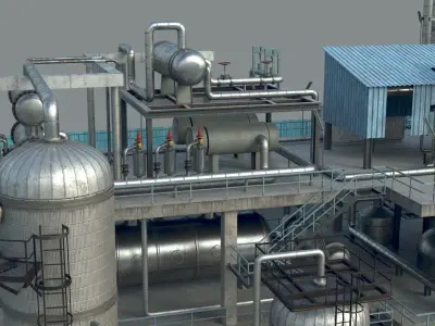 Refinery Unit 3 PBR 3D model