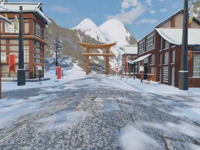 Winter Mountain Village 3D model purchase