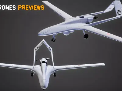 10 Game-Ready UAV And FPV Drones With PBR Texture - Vol 11 Low-poly 3D model