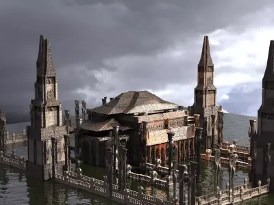 Arch Drake Fort Fortress Kitbash 2  3D model