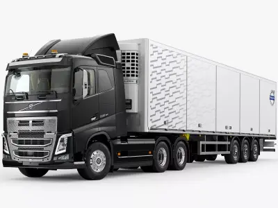 VOLVO FH 6X4 Sleeper Cab with Trailer 3D model