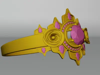 Gold Ring 3D print model 21