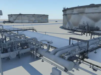 Oil Gas refinery 3D model  3D model