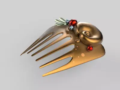  Fish comb Low-poly 3D model