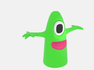 One Eye Alien Slime Low-poly 3D model