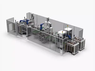 Automatic Booster Impeller Assembly and Pressing  Line 3D model