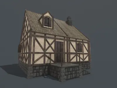 Medieval House 08 Low-poly 3D model