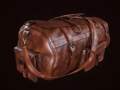 Leather Bag Low-poly 3D model