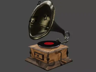 Phonograph old gramophone 3D model