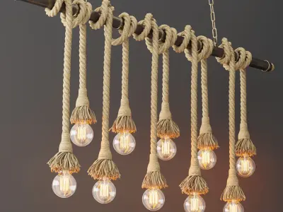 Pendant lamp in Loft style 10 3D model