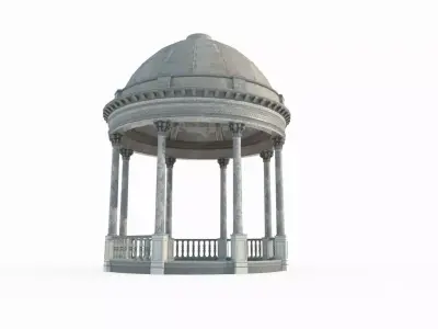 Circular pavilion in ancient architecture 3D model