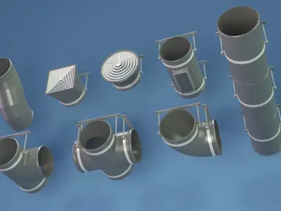 Industrial Kitbash - 8 - 55 pieces 3D model
