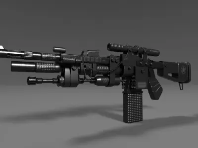 Sniper Rifle Low-poly 3D model shop