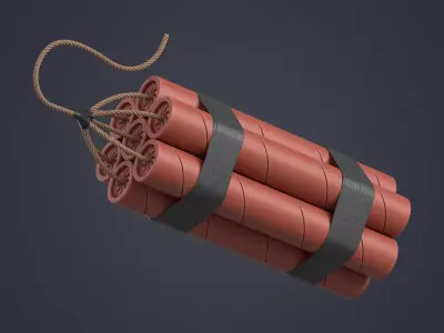 Dynamite Bundle Low-poly 3D model