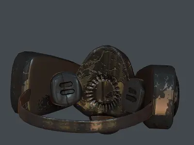Gas mask helmet 3d model scifi Low-poly  Low-poly 3D model 39