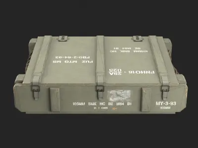 Wooden ammo box Low-poly 3D model buy