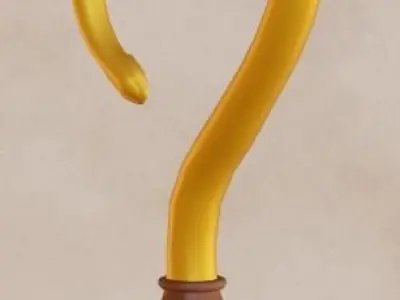 Golden Pirate Hook low-poly game ready Low-poly 3D model