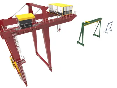 Gantry Crane  Low-poly 3D model