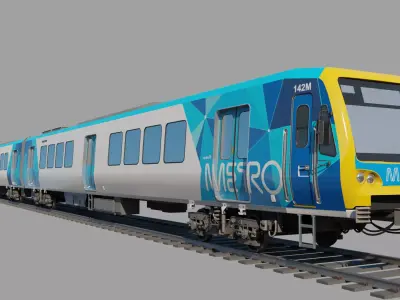Melbourne Metro Xtrapolis 100 train Low-poly 3D model