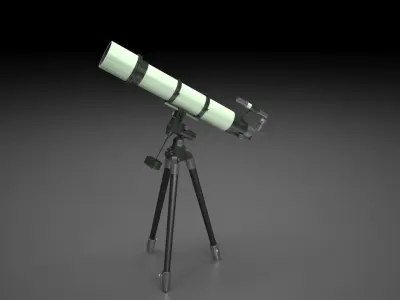 telescope copper copper telescope space science equipment  3D model