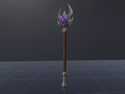 Staff - Game Ready Weapon Low-poly 3D model