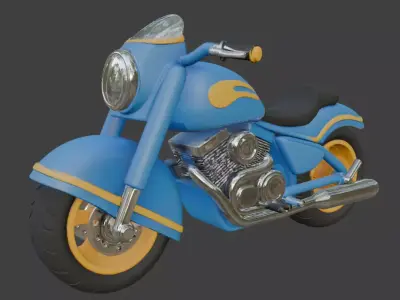 Cartoon Motorcycle 3D Model 3D model
