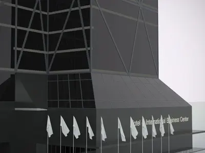 Hotel and business center 3D model