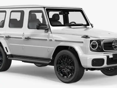 White Mercedes-Benz G580 2025 3D model