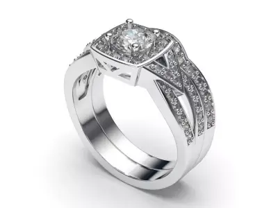 solitaire with ring sizes  8 part S93 3D print model