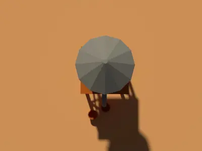 Low Poly Farm Well Low-poly 3D model