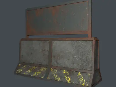 Concrete RoadBlock Barrier Barricade 3D model