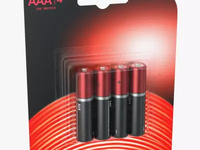 AAA Battery Package 3D model